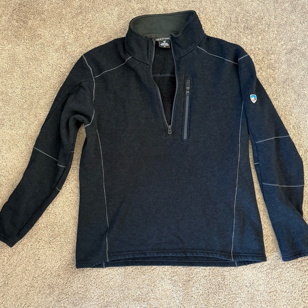 Men's Kuhl Interceptr Black Half-Zip Sweater